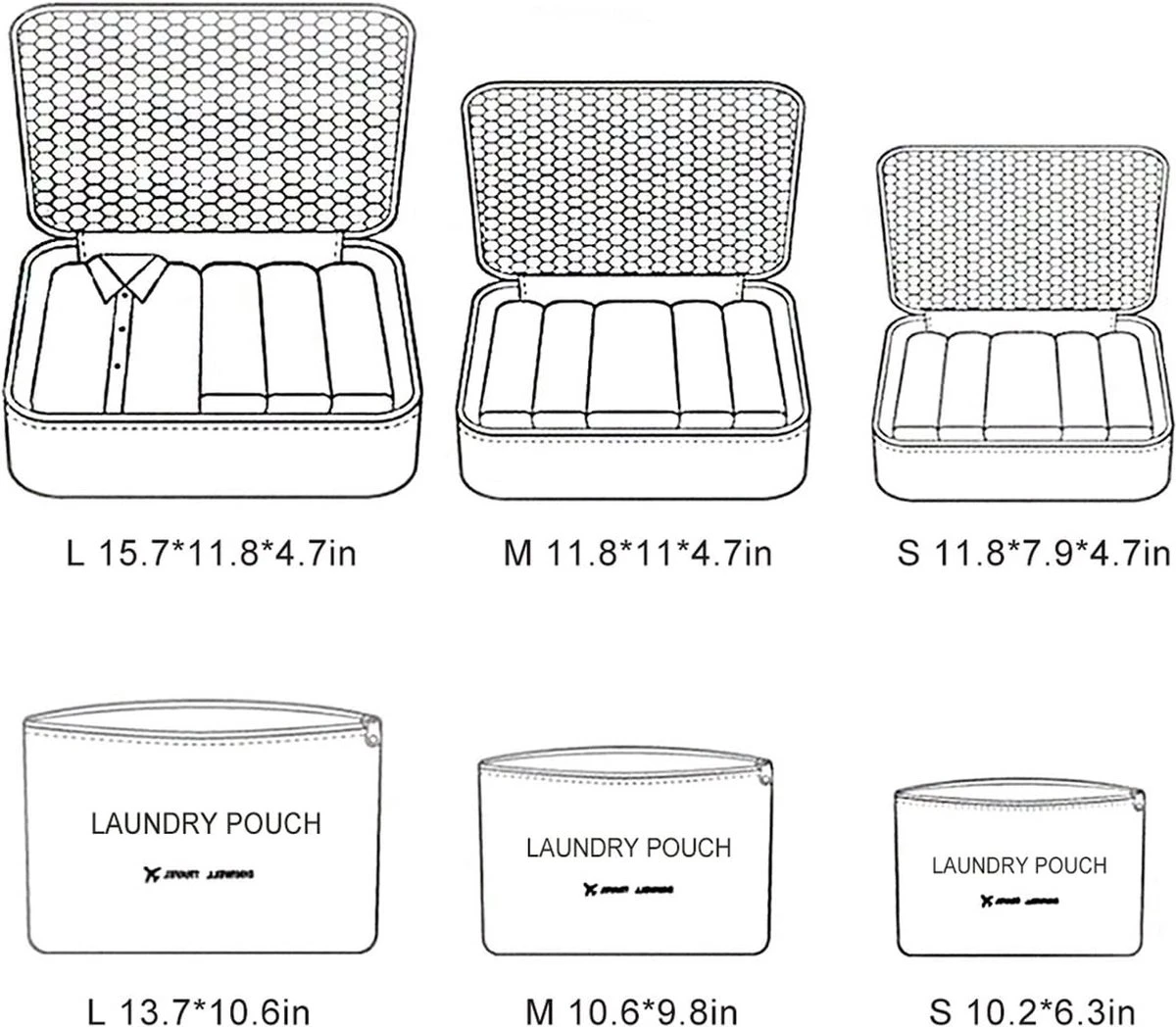 Packing Cubes Set - Koffer Organiser Reistas Pack Cube - Travel Bag Bagage Reis Organizer Opbergtas - 6-Delig - Kersen Roze 7 Packing Cubes Set - Koffer Organiser Reistas Pack Cube - Travel Bag Bagage Reis Organizer Opbergtas - 6-Delig - Kersen Roze - Afbeelding 5