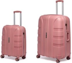 ©TROLLEYZ - Paris No.5 - Kofferset 2 Delig - 55+78cm Met TSA Slot - Dubbele Wielen - 360° Spinners - 100% Polypropyleen - Reiskoffers In Rose Blush -Voyago Winkel 1200x1051 5