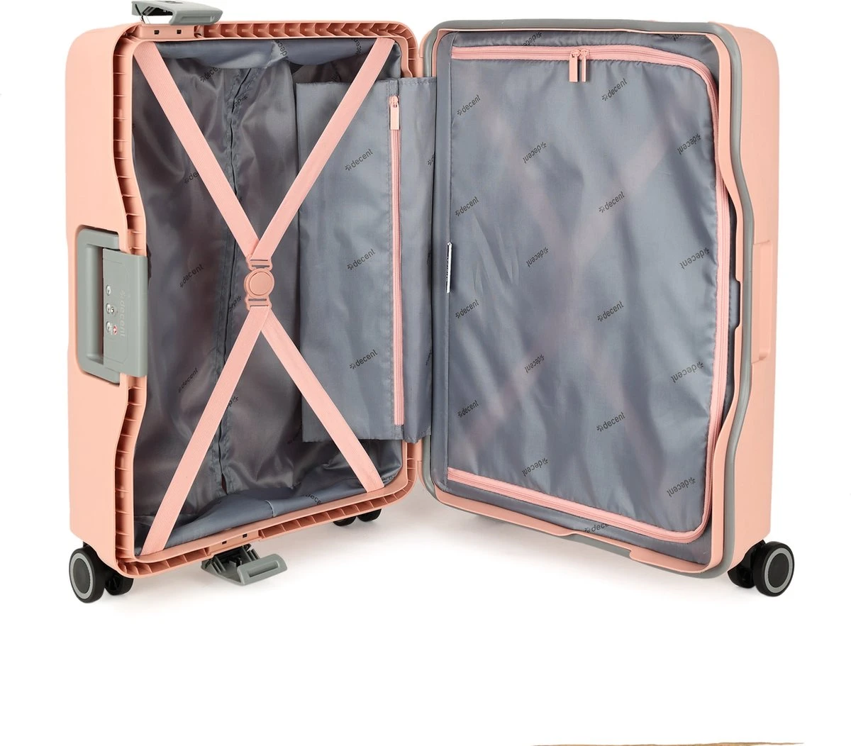 Decent Handbagage Koffer / Trolley / Reiskoffer - 55 Cm - 38 Liter - Polypropyleen - On-Tour - Roze 6 Decent Handbagage Koffer / Trolley / Reiskoffer - 55 Cm - 38 Liter - Polypropyleen - On-Tour - Roze - Afbeelding 4