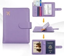 Casemania Paspoort Hoes - Paspoorthouder - Luxe Beschermhoes Voor Paspoort & Kaarthouder - Paars -Voyago Winkel 1200x1053 9