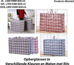 10-Stuks XXL Verhuistassen En Reistassen In Verschillende Kleuren Met Rits