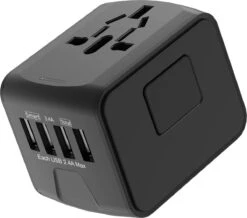 FEDEC Universele Wereldstekker Met 4 USB Poorten - Internationale Reisstekker Voor 150+ Landen - Engeland (UK) - Amerika (USA) - Australië - Azië - Zuid Amerika - Reis Adapter - Wereld Stekker - Oplader – Zwart -Voyago Winkel 1200x1058 4