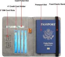 Merkloos Luxe Paspoorthouder | RFID-Safe Paspoorthoes | Paspoort Hoesje | Beschermcover | Kleur: Licht Blauw -Voyago Winkel 1200x1058 6