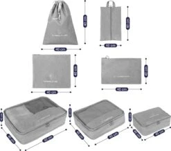 Packing Cubes Set 7 Stuks - Reis Organizer Koffer En Backpack - Grijs -Voyago Winkel 1200x1059 8