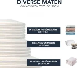 Achaté Vacuümzakken Voor Kleding En Dekbedden - 13 Vacuüm Opbergzakken Inclusief Handpomp 20 Achaté Vacuümzakken Voor Kleding En Dekbedden - 13 Vacuüm Opbergzakken Inclusief Handpomp -Voyago Winkel 1200x1059 9
