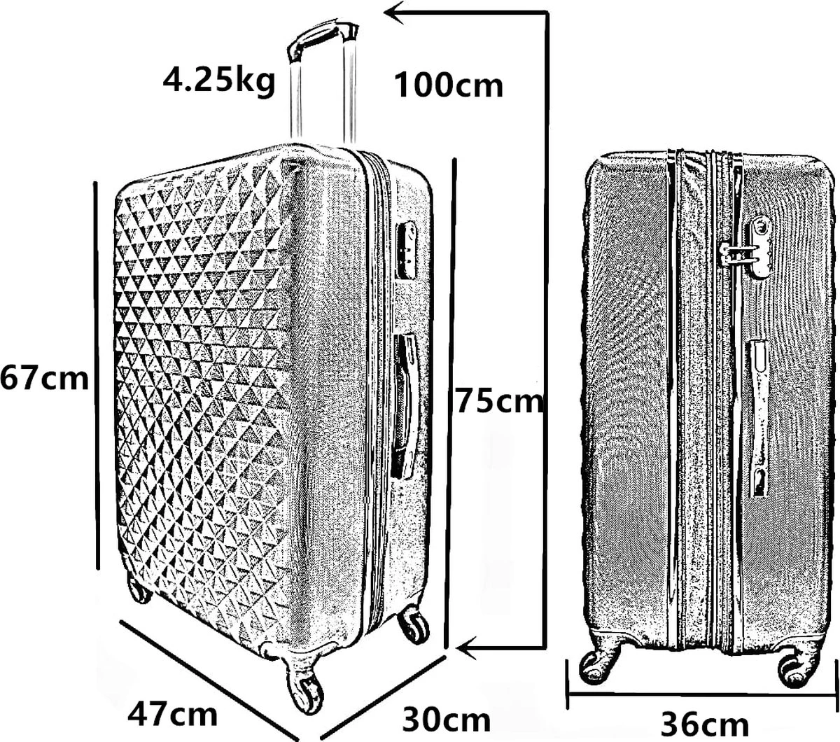 SB Travelbags 'Expandable' Bagage Koffer 75cm- Blauw 10 SB Travelbags 'Expandable' Bagage Koffer 75cm- Blauw - Afbeelding 8