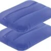 Merkloos 2x Opblaasbare Kussentjes Blauw 28 X 19 Cm - Reiskussens - Opblaasbare Kussens Voor Onderweg/strand/zwembad -Voyago Winkel 1200x1061 7
