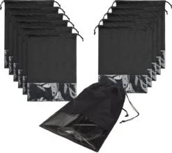 RX Goods 12 Stuks Reis & Opberg Tas Voor Schoenen & Kleding – Waterafstotende Organizer Zak – Zwart