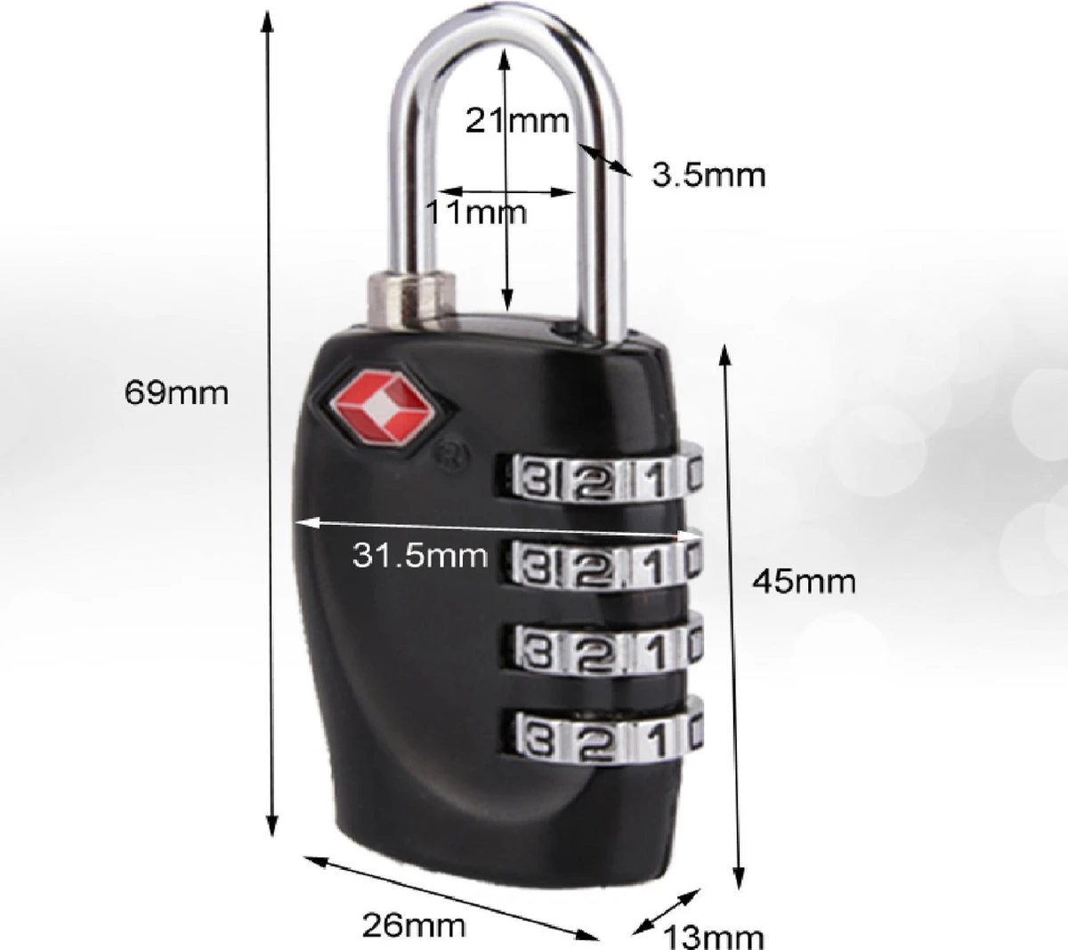 TSA Kofferslot 4 Cijfers - Reisslot - Reis Cijferslot - Cijferhangslot - Hangslot - Bagageslotjes - Slot Voor Bagage : Zwart - 1 Stuk 5 TSA Kofferslot 4 Cijfers - Reisslot - Reis Cijferslot - Cijferhangslot - Hangslot - Bagageslotjes - Slot Voor Bagage : Zwart - 1 Stuk - Afbeelding 3