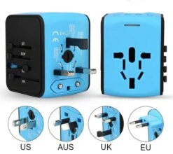 FEDEC Universele Wereldstekker Met 4 USB Poorten - Internationale Reisstekker Voor 150+ Landen - Engeland (UK) - Amerika (USA) - Australië - Azië - Zuid Amerika - Reis Adapter - Wereld Stekker - Oplader – Zwart -Voyago Winkel 1200x1070 3