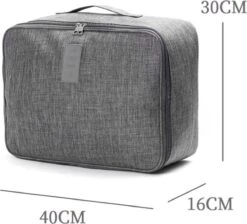 Merkloos TDR-Organiser Opbergtas-reistas Handbagage -Luxe Organizer Voor Kleren En Toiletartikelen -Grijs -Voyago Winkel 1200x1088 4