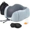 Memory Foam Nekkussen Inclusief Slaapmasker & Oordopjes - Reiskussen - Vliegtuig Kussen - Travel Pillow : Grijs -Voyago Winkel 1200x1091 14
