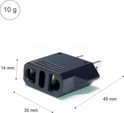 Colorful Sun® Universele Wereldstekker - Amerika, China - Reisstekker Type A & B - 1 Stuk - Europa(EU), Italië(IT), Brazilië(BR) Naar USA, VS, Amerika, Canada, Mexico, Japan En China - Gratis Kabel Organiser - Zwart -Voyago Winkel 1200x1091 9
