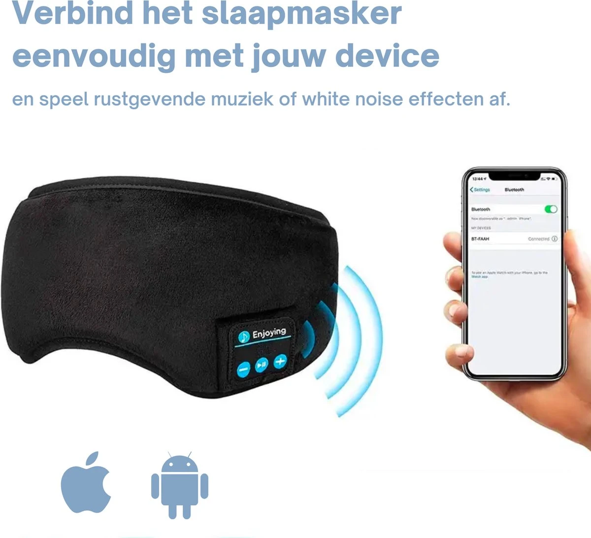 DreamDoc® - Slaapmasker - Bluetooth - Oogmasker - 100% Verduisterend - Slaaphulp - White Noise - Koptelefoon 4 DreamDoc® - Slaapmasker - Bluetooth - Oogmasker - 100% Verduisterend - Slaaphulp - White Noise - Koptelefoon - Afbeelding 2