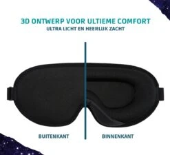 Rivérra Slaapmasker - Vrouwen En Mannen - 3D Oogmasker - 100% Verduisterend - Traagschuim En Zijde - Verstelbaar - Zwart - Blinddoek - Inclusief Reistas En Oordopjes -Voyago Winkel 1200x1093 11