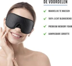 Merkloos Luxe Slaapmasker - 3 D Ergonomisch - Traagschuim - Slaap Masker - Oog Masker - Met Opbergtas -Voyago Winkel 1200x1093 9