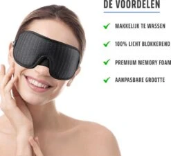 NorthBase ® Slaapmasker Luxe - 100% Verduisterend Zwart - 3D Traagschuim -Voyago Winkel 1200x1094 48