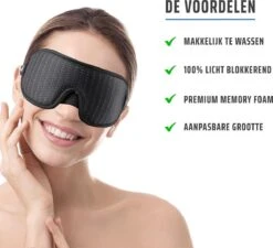 Merkloos Luxe Slaapmasker - 100% Verduisterend - 3D Ademend Traagschuim - Rood -Voyago Winkel 1200x1094 49