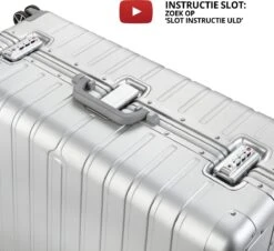 CarryOn Kofferset ULD - Luxe Aluminium Handbagage Koffer 55cm + 76cm Grote Reiskoffer - Dubbel TSA Slot - Zilver -Voyago Winkel 1200x1097