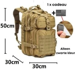 Merkloos Militaire Rugzak | 50L | Tactical Backpack | Leger Rugzak | Outdoor Rugzak | Rugzak -Voyago Winkel 1200x1107 7