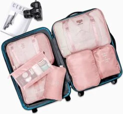 Packing Cubes - 8 Delig - Bagage Organizers - Kleding Organizer - Koffer Organizer Set - Koffer Organizer Set - Compression Cube - Roze -Voyago Winkel 1200x1108 12