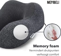 Membeli Reiskussen Nekkussen Set - Memoryfoam - Met Gratis Slaapmasker, Oordoppen En Reistas - Grijs -Voyago Winkel 1200x1108 20