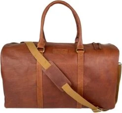 Fana Bags Leren Weekendtas Cognac - Leren Reistas - Grote Reistas Leder - Cadeau Mannen - Reistas/Weekendtas/Sporttas Echt Leer - Duffel Bag -Voyago Winkel 1200x1108 3