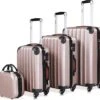 Monzana Hardcase Kofferset 4 Delig - Baseline Beautycase/M/L/XL - Rosé -Voyago Winkel 1200x1110 2