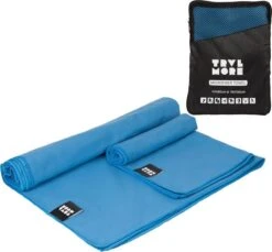 TRVLMORE Microvezel Reishanddoek Set - 2 Stuks - Small (40 X 80 Cm) & Large (76 X 150 Cm) - Microvezel - Blauw