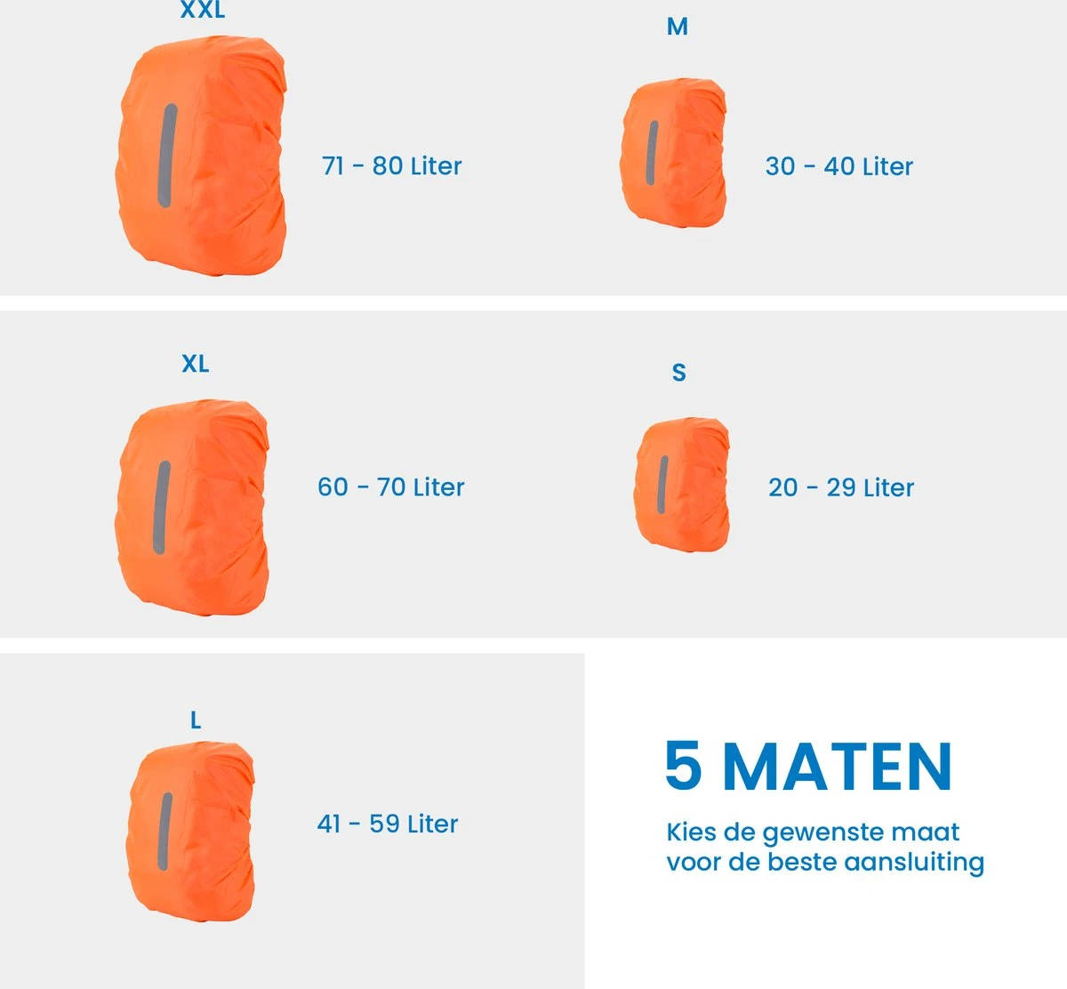 YONO Regenhoes Rugzak Waterdicht - Reflecterende Backpack Hoes - 20 Tot 29 Liter - Oranje - S 5 YONO Regenhoes Rugzak Waterdicht - Reflecterende Backpack Hoes - 20 Tot 29 Liter - Oranje - S - Afbeelding 3