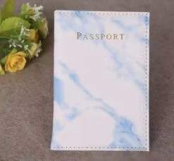 Paspoorthouder - Paspoort Hoesje - Cover - Mapje - Paspoort Tasje - Blauw/marmer Paspoorthoes- Marmer Paspoort Hoesje - Marmerlook Paspoort Hoes - Paspoort Van Marmerlook - Vakantie - Spatwaterdicht Paspoorthoes - Paspoort Organizer - Reizen