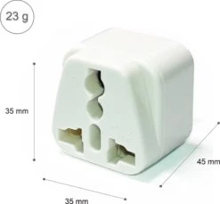 Colorful Sun® Universele Wereldstekker - Amerika, China - Reisstekker Type A & B - 1 Stuk - Europa(EU) / UK / US / AU / FR / IT Naar USA, VS, Amerika, Canada, Mexico, Japan En China - Gratis Kabel Organiser - Wit -Voyago Winkel 1200x1113 6