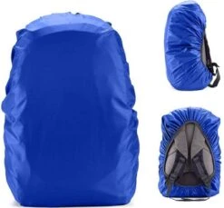 Merkloos Blauwe Improv Regenhoes Rugtas30l/40l - Backpack Rain Cover - Flightbag Voor Rugzak - 30 Liter Tot 40 Liter - Blauw - Schoolrugzak -Voyago Winkel 1200x1114 59