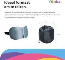 YUNICS® Reiskussen - Nekkussen - NeksteunTraagschuim - Inclusief Oogmasker, Oordopjes En Reistas -Voyago Winkel 1200x1115 12