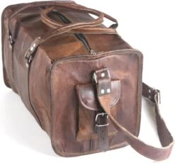 Duffeltas Weekendtas 50 X 24 X 24 Cm - Echte Leder - Cognac Bruin Leder – Reistas - Sporttas 22 Duffeltas Weekendtas 50 X 24 X 24 Cm - Echte Leder - Cognac Bruin Leder – Reistas - Sporttas -Voyago Winkel 1200x1115 2