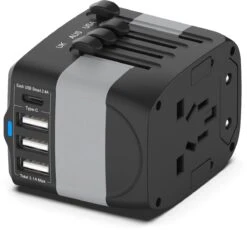 Universele Wereldstekker Met 4 USB-C En USB Poorten - Internationale Reisstekker Voor 150+ Landen - EU - Engeland (UK) - Amerika (USA) - Australië - Azië - Zuid Amerika - Reis Adapter - Wereld Stekker - Oplader – Zwart -Voyago Winkel 1200x1115 7