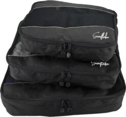 Sunflake Packing Cubes Set - 3 Stuks - Koffer Organizer - Geschikt Voor Handbagage, Backpack & Koffer - Zwart