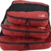 Sunflake Packing Cubes Set - 3 Stuks - Koffer Organizer - Geschikt Voor Handbagage, Backpack & Koffer - Rood