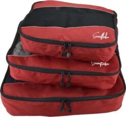 Sunflake Packing Cubes Set - 3 Stuks - Koffer Organizer - Geschikt Voor Handbagage, Backpack & Koffer - Rood