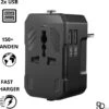 Universele Wereldstekker Met 2 Fast Charge USB Poorten - Universele Stekker – Reisstekker - Internationale Reisstekker Voor 150 + Landen - Internationale Adaptor - Zwart -Voyago Winkel 1200x1116 4