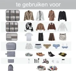 VoordeelShop Packing Cubes Set 7-delig - Kleding Organizer Set Voor Koffer En Backpack - Bagage Organizers - Zwart -Voyago Winkel 1200x1118 7