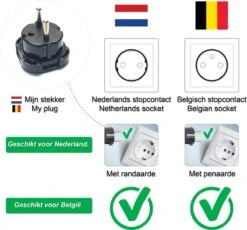 Colorful Sun® Universele Wereldstekker - Reisstekker Type E & F - UK Naar EU/ID/KR - 1 Stuk - Engeland, Schotland(UK), Hong Kong, Ierland, Malta, Maleisië, Singapore Naar Europa(EU), Indonesië, Korea - Kinderbeveiliging - Zwart -Voyago Winkel 1200x1119 8