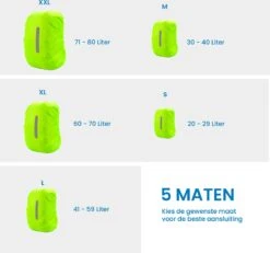 YONO Regenhoes Backpack Waterdicht - Reflecterende Rugzak Hoes Vliegtuig - Flightbag - 60 Tot 70 Liter - Fluoriserend - XL -Voyago Winkel 1200x1120 10