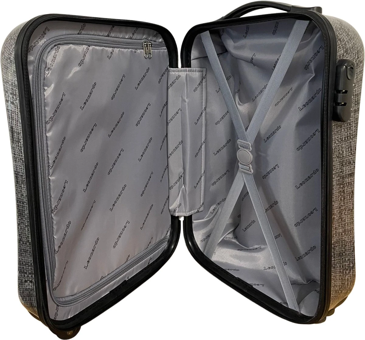 Leonardo Handbagage Koffer - 51x31x20 - Alle Vliegmaatschappijen - Hardcase - Cijferslot - Reiskoffer - Lichtgewicht Koffer - Grey 5 Leonardo Handbagage Koffer - 51x31x20 - Alle Vliegmaatschappijen - Hardcase - Cijferslot - Reiskoffer - Lichtgewicht Koffer - Grey - Afbeelding 3