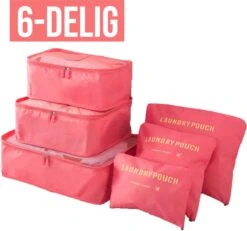 Packing Cubes - 6 Delig - Bagage Organizers - Kleding Organizer - Koffer Organizer Set - Koffer Organizer Set - Compression Cube - Rood