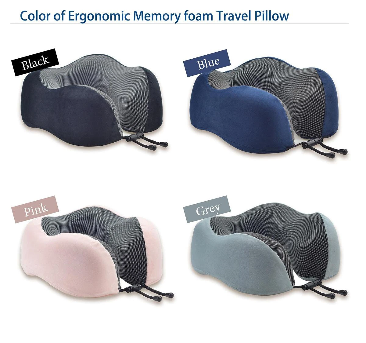 Memory Foam Nekkussen Inclusief Slaapmasker & Oordopjes - Reiskussen - Vliegtuig Kussen - Travel Pillow : Blauw 7 Memory Foam Nekkussen Inclusief Slaapmasker & Oordopjes - Reiskussen - Vliegtuig Kussen - Travel Pillow : Blauw - Afbeelding 5