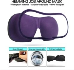 FA-VE 3D Slaapmasker - Wimperextensions Slaapmasker - 3-D Slaapmasker - 3D Blinddoek - Zwart -Voyago Winkel 1200x1126 12