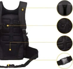 Waterdichte Rugzak Tactical Backpack Met Gratis Paracord - Vierdaagse Wandelrugzak - Schooltas Reistas Handbagage Zwart -Voyago Winkel 1200x1131 11