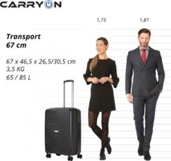 CarryOn Transport TSA Reiskoffer - Trolley 67cm Met Expander - OKOBAN - YKK Ritsen - Dubbele Wielen - Zwart -Voyago Winkel 1200x1132 8