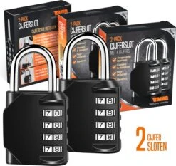 VAIVE Kofferslot - Hangslot - Cijferslot - Slot - Reisslot - Hangslotje - Bagageslot -Voyago Winkel 1200x1134 19